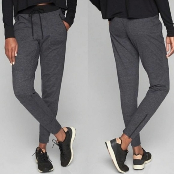 Athleta Flux Street Joggers Pockets Charcoal Gray Size Large Petite  78004 - Picture 1 of 6